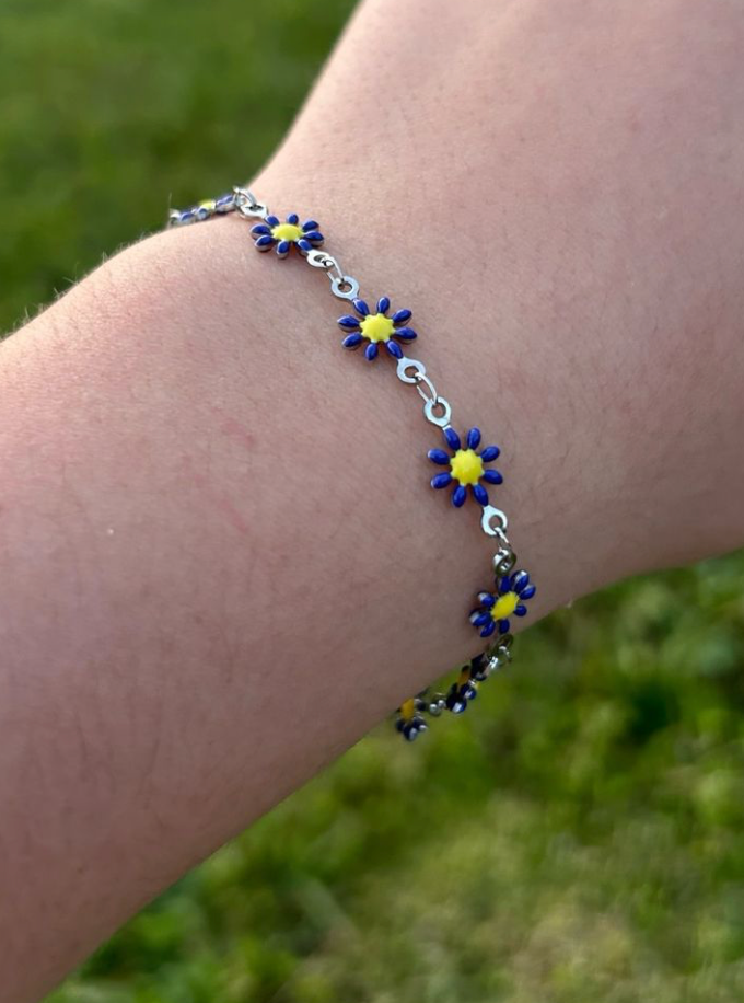 Bracelet fleur doré