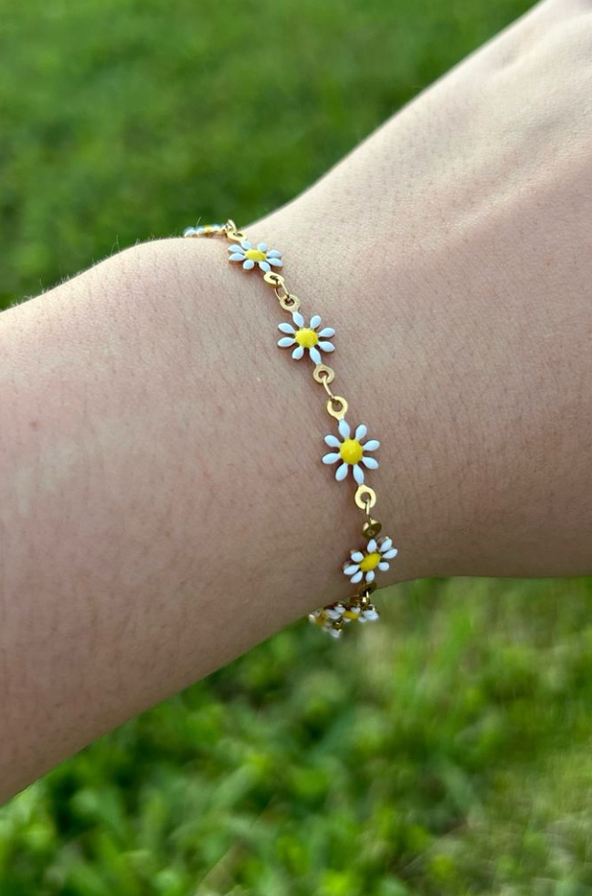 Bracelet fleur doré