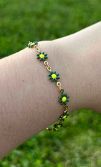 Bracelet fleur doré