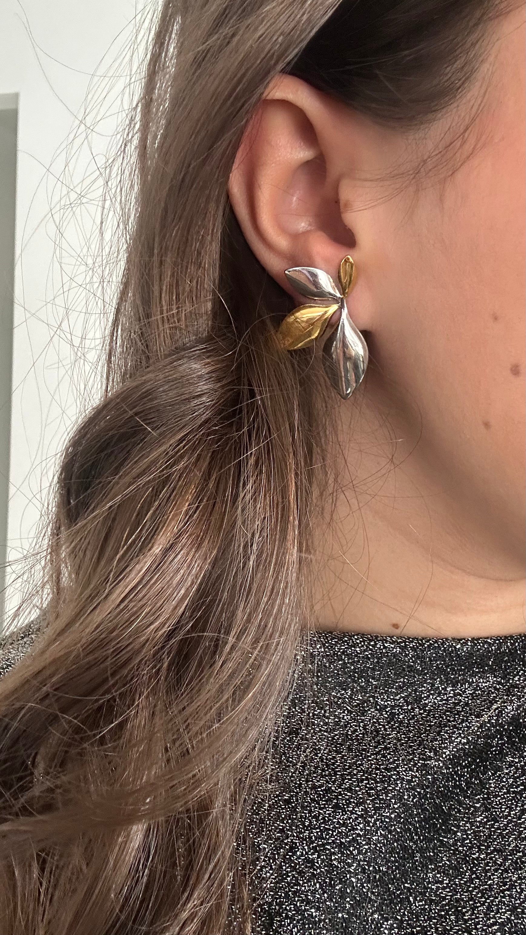 Boucles d'oreilles double couleur