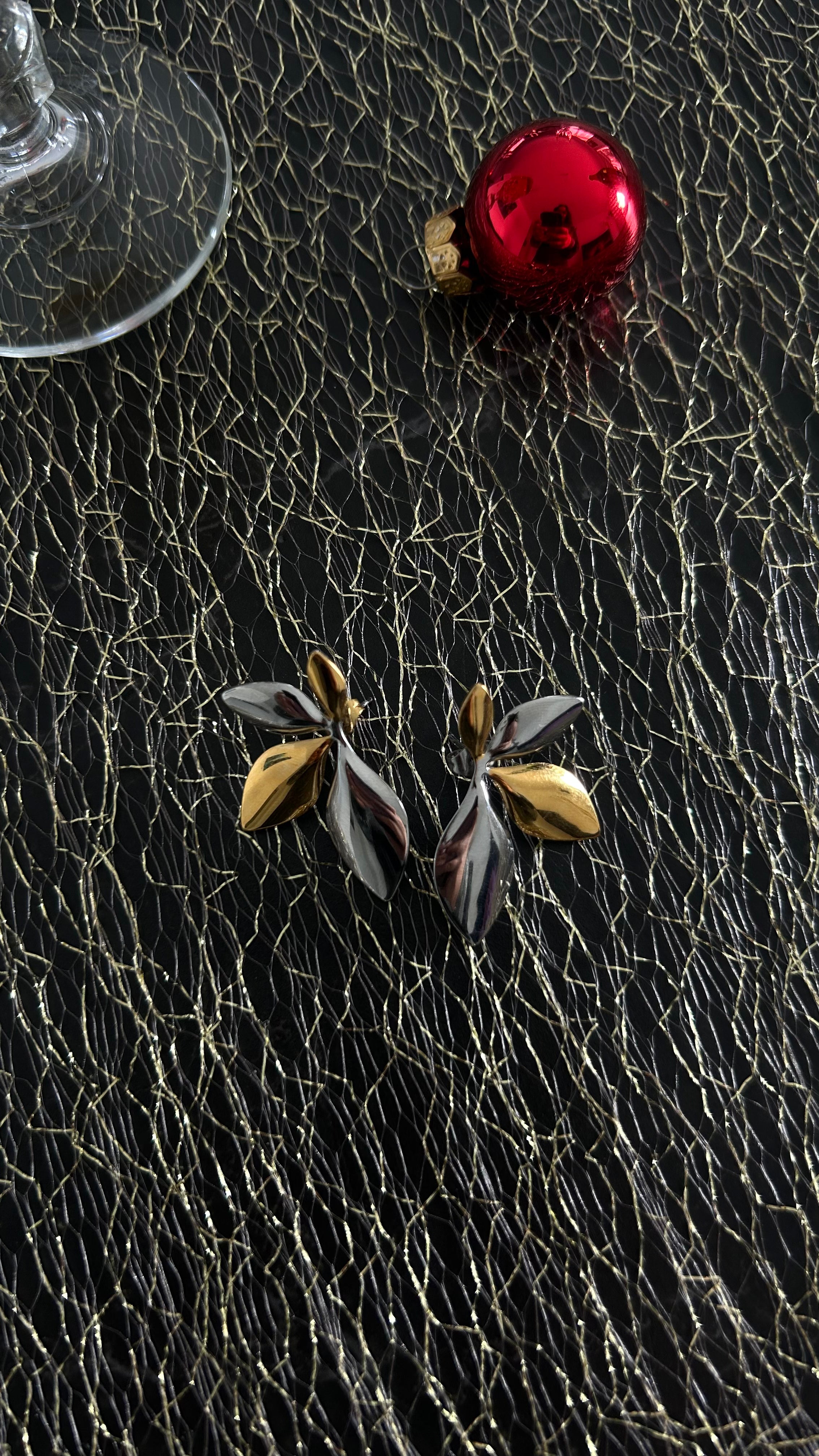 Boucles d'oreilles double couleur